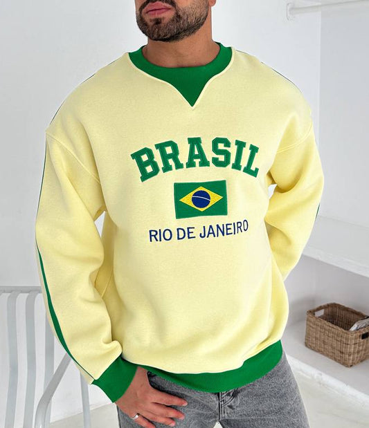 سويتر البرازيل جانيور لون اصفر , قالب كبير