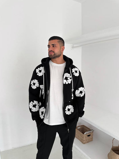 جاكيت قطني ورود طباعة