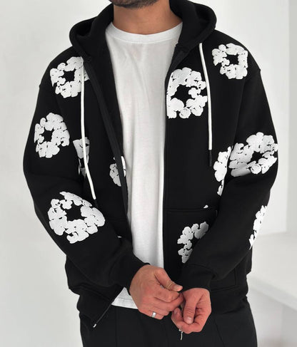 جاكيت قطني ورود طباعة