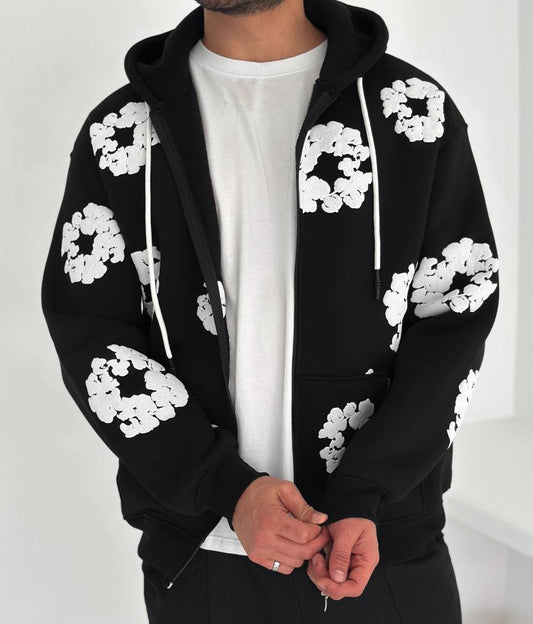 جاكيت قطني ورود طباعة