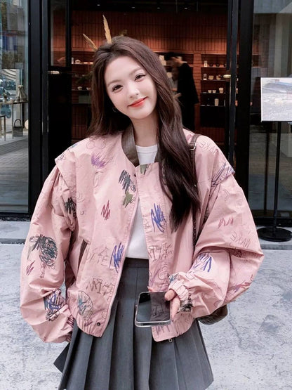 جاكيت وردي بناتي مطري ’ قالب طبيعي *