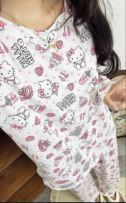تراك هيلو كيتي بناتي رصاصي وابيض *