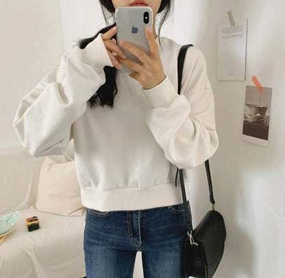 سويتر قصير سادة شتائي *