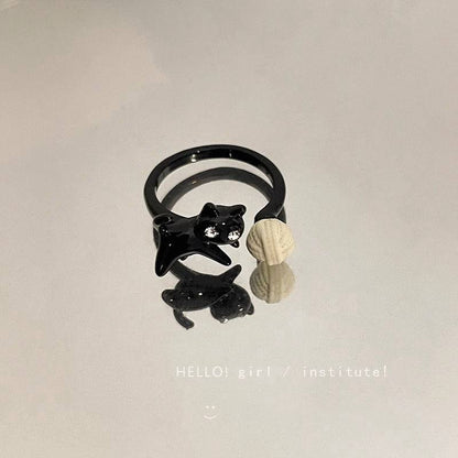 محبس قط وصوف لون اسود