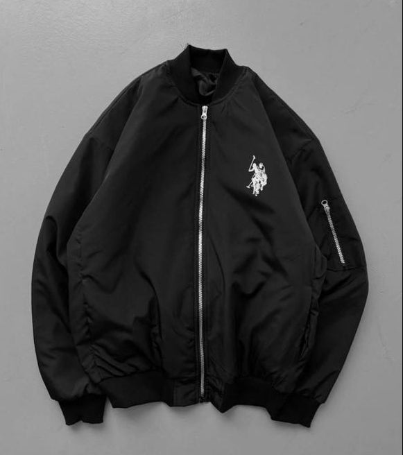 polo usa - جاكيت اسود بولو , مطري مبطن