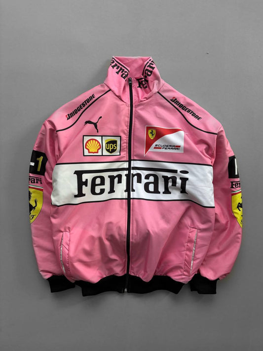 جاكيت فيراري وردي مطري , مبطن ثخين (يوصلك الطلب خلال 7-10 يوم)