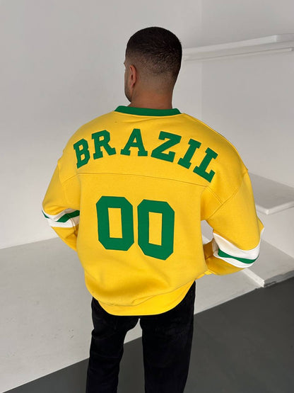 سويتر البرازيل 00 لون اصفر , قالب كبير