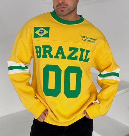 سويتر البرازيل 00 لون اصفر , قالب كبير