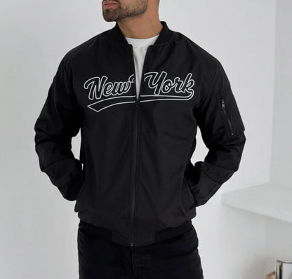 جاكيت اسود نيو يورك , مطري مبطن