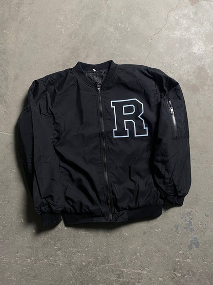 جاكيت اسود احرف , مطري مبطن