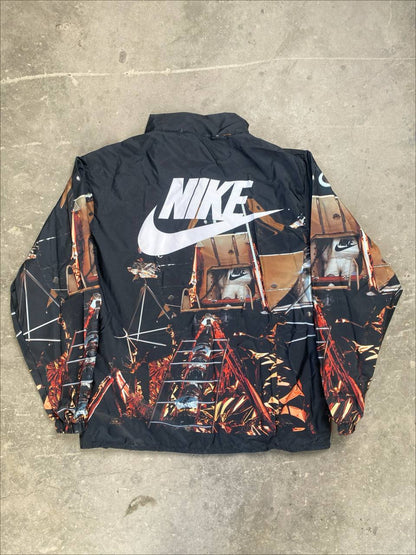 جاكيت نايك اسود وجوزي , مطري خفيف