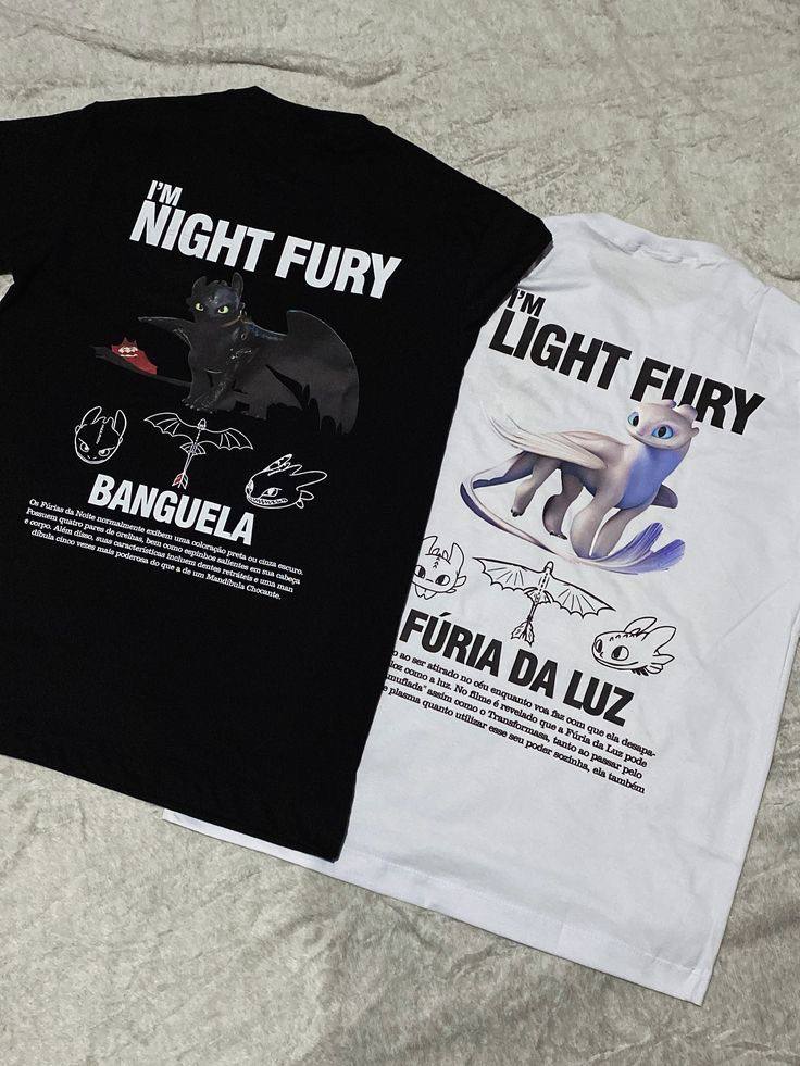 تيشيرتات ثنائية لابو سن Toothless & Light Fury