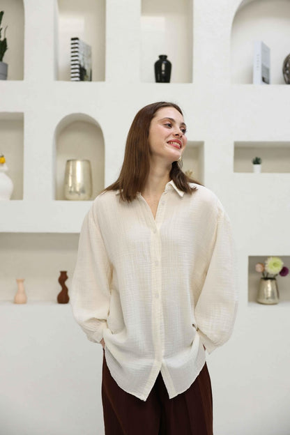 قميص نسائي طويل بيجي ,قالب كبير