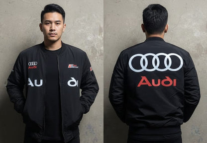 جاكيت اسود اودي  , مطري مبطن - Audi